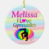  GEPERSONALISEERD IK HOU VAN GYMNASTIEK ORNAMENT (Achterkant)