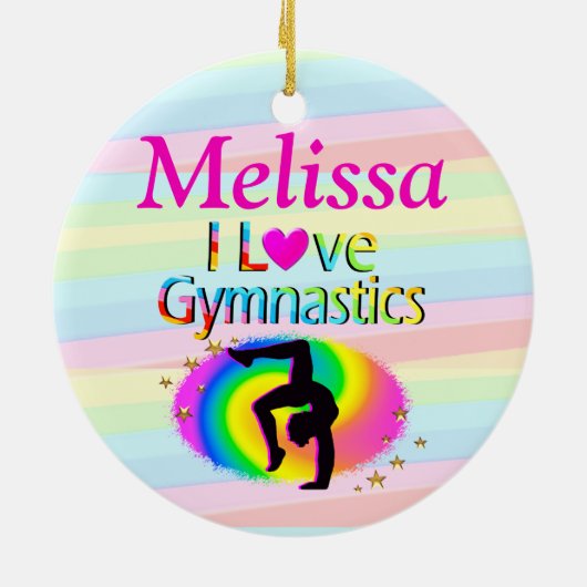  GEPERSONALISEERD IK HOU VAN GYMNASTIEK ORNAMENT (Achterkant)