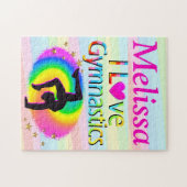 GEPERSONALISEERD IK HOU VAN GYMNASTIEK PUZZEL LEGPUZZEL (Horizontaal)