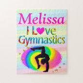 GEPERSONALISEERD IK HOU VAN GYMNASTIEK PUZZEL LEGPUZZEL (Verticaal)