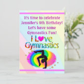 GEPERSONALISEERD IK HOU VAN GYMNASTIEK REGENBOOG U KAART (Staand voorkant)