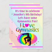 GEPERSONALISEERD IK HOU VAN GYMNASTIEK REGENBOOG U KAART (Voorkant / Achterkant)