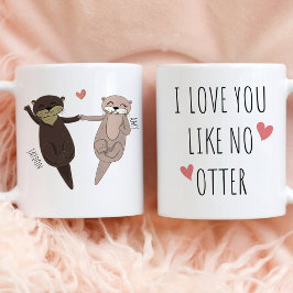 Gepersonaliseerd ik hou van je als geen Otter Koffiemok