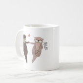 Gepersonaliseerd ik hou van je als geen Otter Koffiemok (Voorkant links)