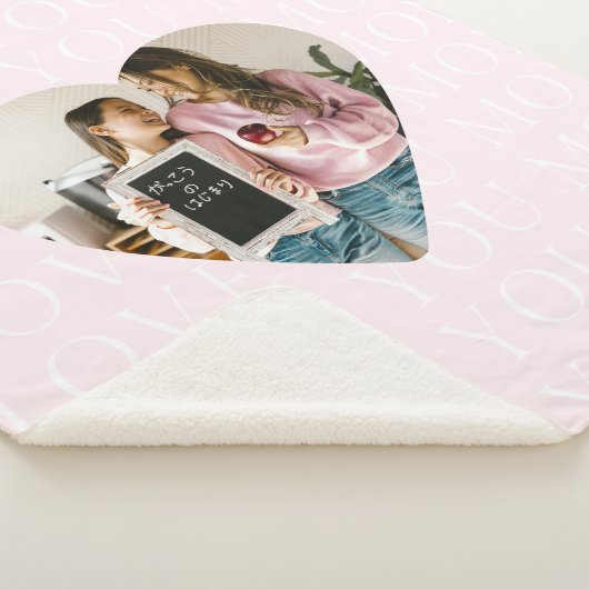 Gepersonaliseerd Ik hou van je Moeder Hart Foto Sherpa Deken (3/4)