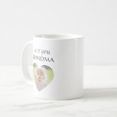 Gepersonaliseerd Ik hou van je Oma Kinder Fotonaam Koffiemok (Voorkant links)
