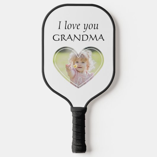 Gepersonaliseerd Ik hou van je Oma Kinder Fotonaam Pickleball Paddle (Voorkant)
