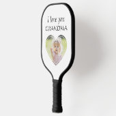 Gepersonaliseerd Ik hou van je Oma Kinder Fotonaam Pickleball Paddle (Links)