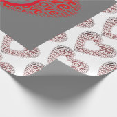 Gepersonaliseerd Ik hou van je Rode Hart Cadeaupapier (Hoek)