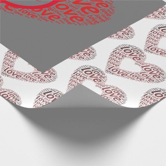 Gepersonaliseerd Ik hou van je Rode Hart Cadeaupapier (Hoek)