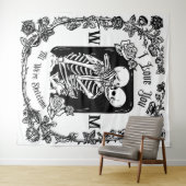 Gepersonaliseerd Ik hou van je tot de dood Skeleto Wandkleed (In Situ (horizontaal))