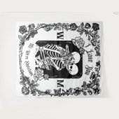 Gepersonaliseerd Ik hou van je tot de dood Skeleto Wandkleed (Voorkant (horizontaal))