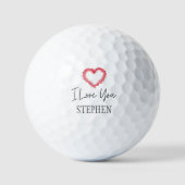 Gepersonaliseerd "Ik hou van jou" cadeau voor Hem  Golfballen (Voorkant)