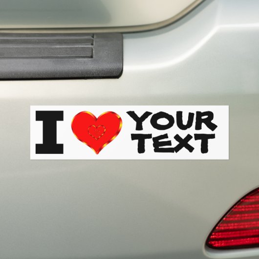 Gepersonaliseerd Ik hou van Jouw tekst Bumpersticker (Op auto)