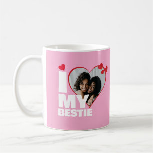 Gepersonaliseerd Ik hou van mijn Bestie Heart Phot Koffiemok