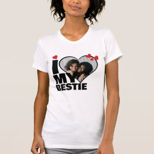 Gepersonaliseerd Ik hou van mijn Bestie Heart Phot T-shirt