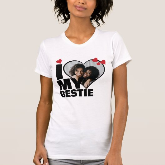 Gepersonaliseerd Ik hou van mijn Bestie Heart Phot T-shirt (Voorkant)