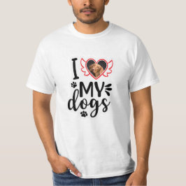 Gepersonaliseerd Ik hou van mijn hond foto T-shirt