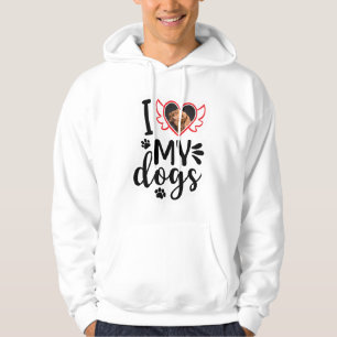 Gepersonaliseerd Ik hou van mijn hond foto T-shirt