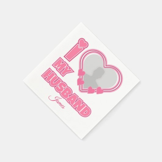 Gepersonaliseerd Ik hou van mijn man - Foto en naa Servet (Hoek)