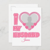 Gepersonaliseerd Ik hou van mijn man - Foto en naa Uitnodiging Briefkaart (Voorkant / Achterkant)