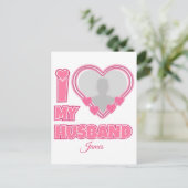 Gepersonaliseerd Ik hou van mijn man - Foto en naa Uitnodiging Briefkaart (Staand voorkant)