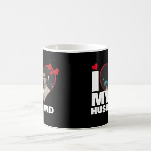 Gepersonaliseerd Ik hou van mijn man Hartfoto Koffiemok (Center)