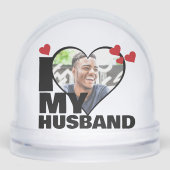 Gepersonaliseerd Ik hou van mijn man Hartfoto Sneeuwbol (Voorkant)