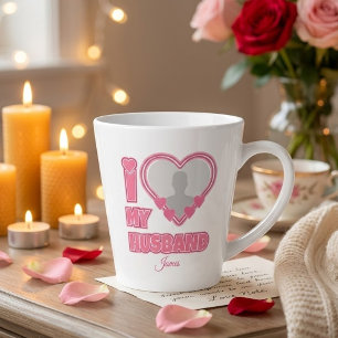 Gepersonaliseerd Ik hou van mijn man – Voeg foto & Latte Mok