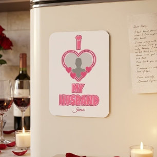 Gepersonaliseerd Ik hou van mijn man – Voeg foto & Magneet