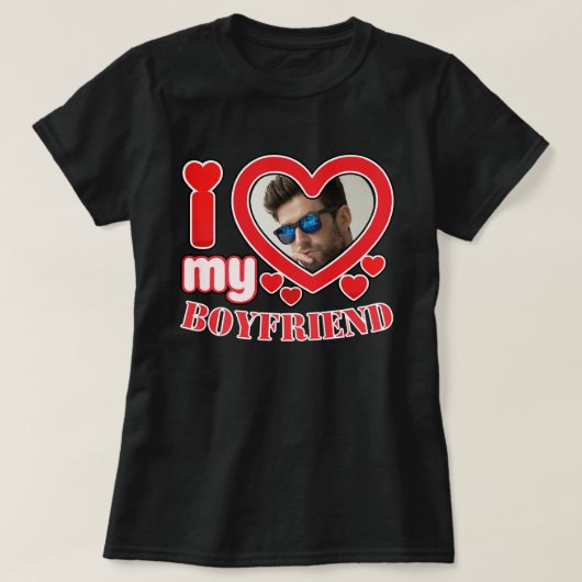 Gepersonaliseerd Ik hou van mijn vriend T-shirt (Design voorkant)