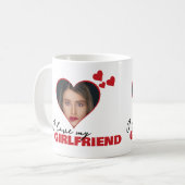 Gepersonaliseerd Ik hou van mijn Vriendin hartfoto Koffiemok (Voorkant links)