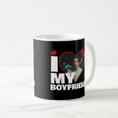 Gepersonaliseerd Ik hou van mijn vriendje Hartfoto Koffiemok (Voorkant rechts)