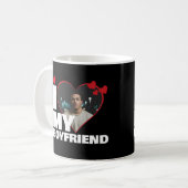 Gepersonaliseerd Ik hou van mijn vriendje Hartfoto Koffiemok (Voorkant links)