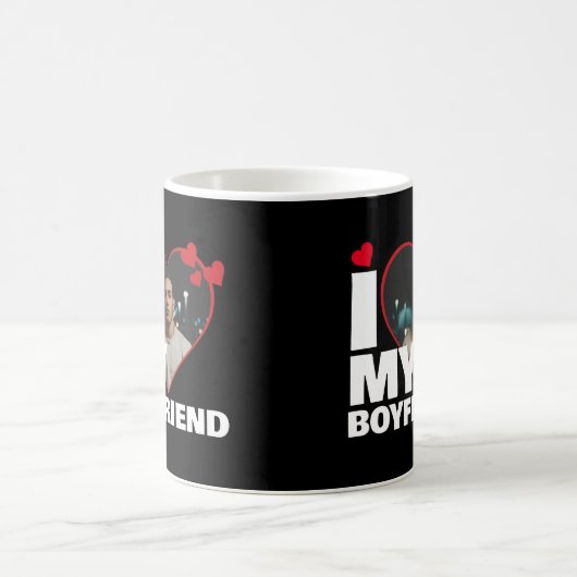 Gepersonaliseerd Ik hou van mijn vriendje Hartfoto Koffiemok (Center)