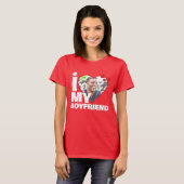 Gepersonaliseerd Ik hou van mijn vriendje Hartfoto T-shirt (Voorkant volledig)