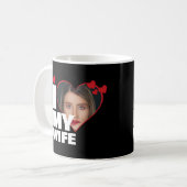Gepersonaliseerd Ik hou van mijn vrouw hartfoto Koffiemok (Voorkant links)