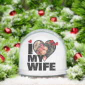 Gepersonaliseerd Ik hou van mijn vrouw hartfoto Sneeuwbol (Kerstmis)