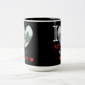 Gepersonaliseerd Ik hou van mijn vrouw hartfoto Tweekleurige Koffiemok (Center)