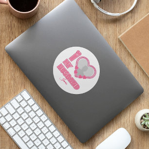 Gepersonaliseerd Ik hou van mijn vrouw – Voeg naam Ronde Sticker