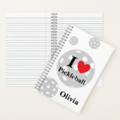Gepersonaliseerd "Ik hou van pickleball" Notitieboek (Binnen)