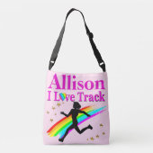 GEPERSONALISEERD IK HOU VAN TRACK PINK CROSS BODY  CROSSBODY TAS (Achterkant)