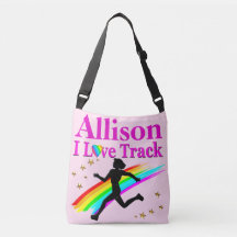 GEPERSONALISEERD IK HOU VAN TRACK PINK CROSS BODY 