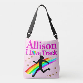 GEPERSONALISEERD IK HOU VAN TRACK PINK CROSS BODY  CROSSBODY TAS