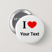 Gepersonaliseerd Ik ❤️ Ik hou van Ik HART 2 Ronde Button 5,7 Cm (Voorkant /achterkant)