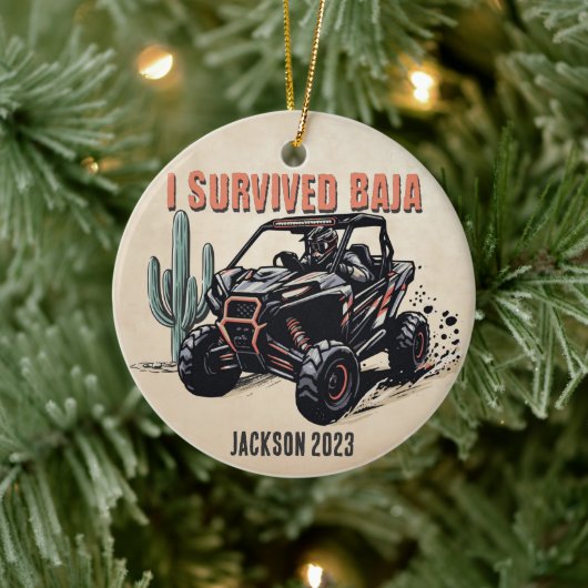 Gepersonaliseerd - Ik overleefde Baja Desert UTV R Keramisch Ornament (Boom)