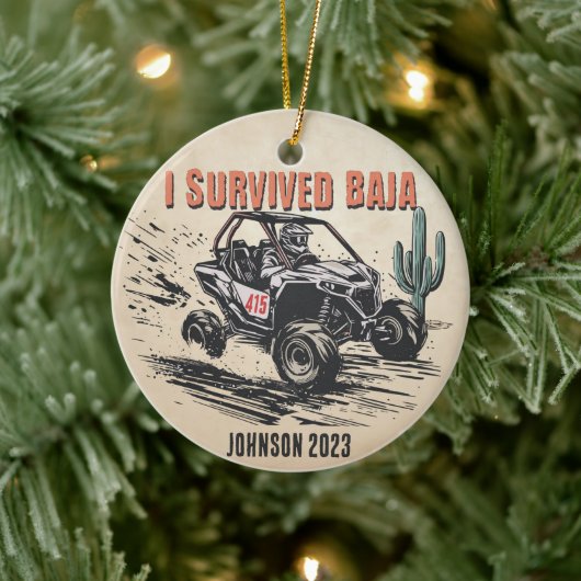 Gepersonaliseerd - Ik overleefde Baja Desert UTV R Keramisch Ornament (Boom)