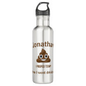 Gepersonaliseerd Ik poepte vandaag poo emoji Drink Waterfles (Voorkant)