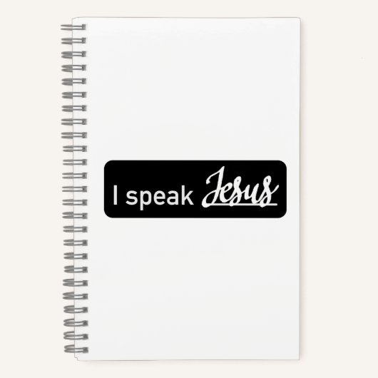 Gepersonaliseerd Ik Spreek Jezus Zwart & Wit op Wi Notitieboek (Voorkant)
