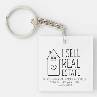 Gepersonaliseerd Ik verkoop onroerend goed promoti Sleutelhanger